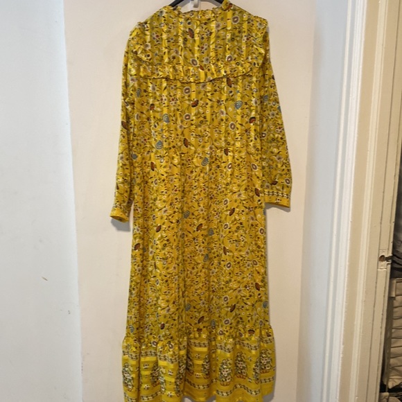 ZARA Yellow Floral Print Yellow Maxi Dress S - Picture 4 of 5